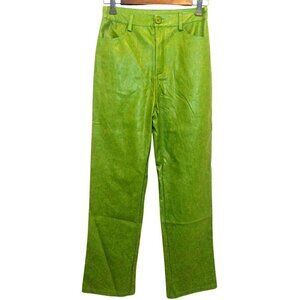 LELIS COLLECTION WOMEN'S GREEN LEATHER PANTS - SIZE S
